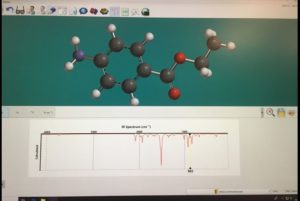 A model of a chemical molecule on a computer screen