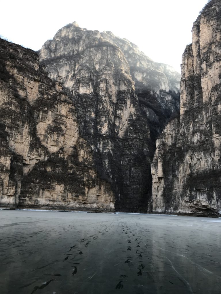 Frozen over lake in Beijing