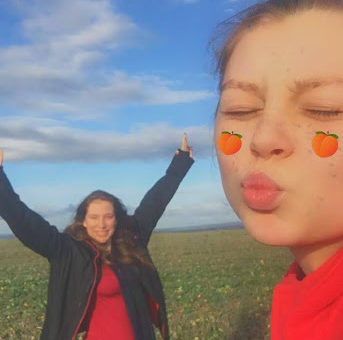 Me and my friend enjoying the sunshine.