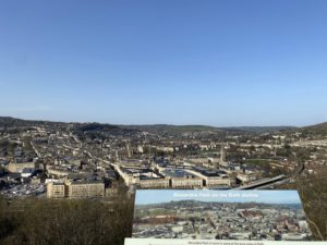 View of the city of Bath, full of sand-stone buildings