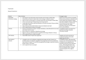 Photo of part of my EPQ research plan