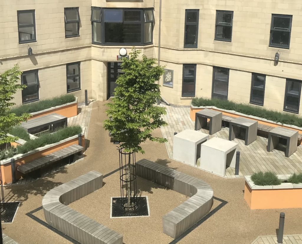 The courtyard pictured from inside Brendon Court from the 3rd floor