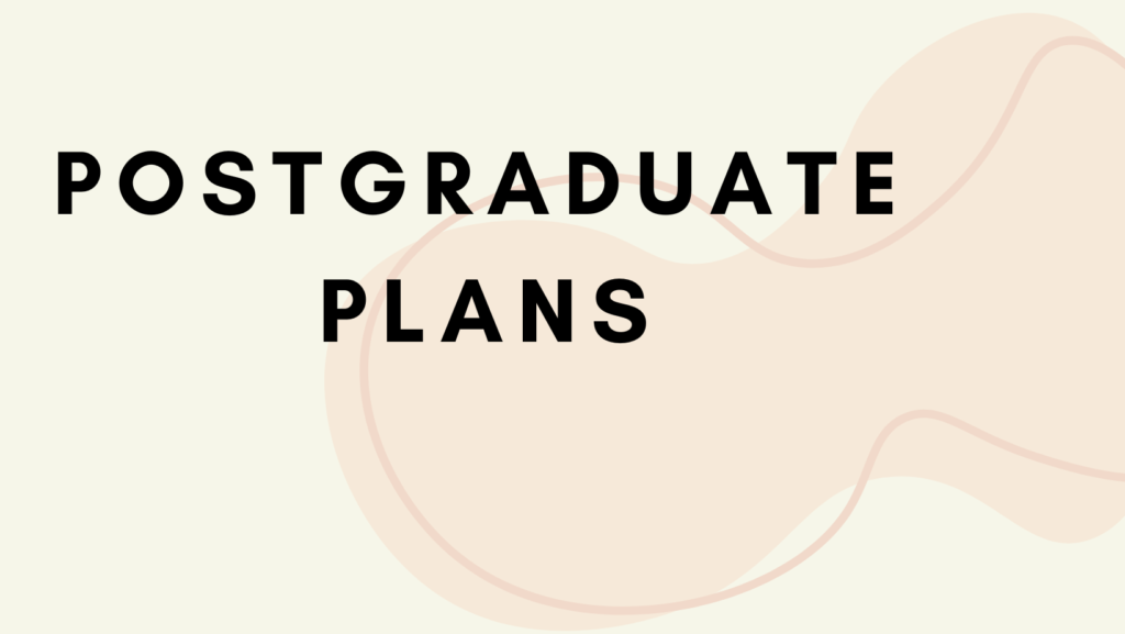 Title card with the text 'postgraduate plans'