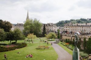 Looking down upon Alexandra Park in the centre of Bath