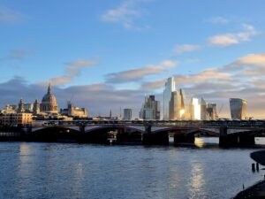 View of the city of london from the south bank 