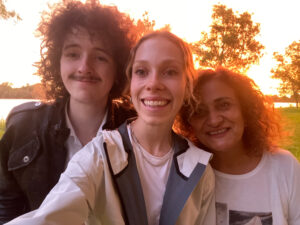 Selfie with three people (Jack, Nell and Suzan)