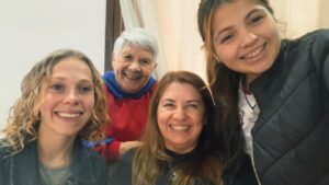Selfie of four women (Nell and her host family)